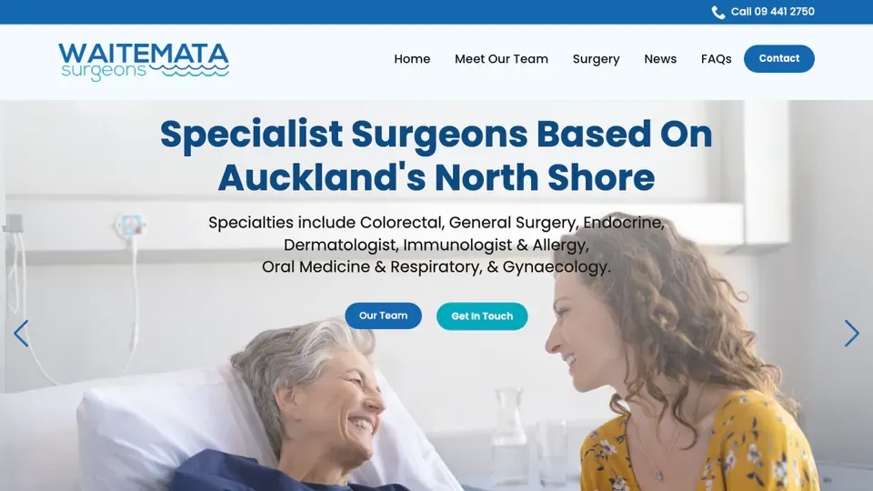 Waitemata Surgeons Specialist surgeon website and brand refresh case study