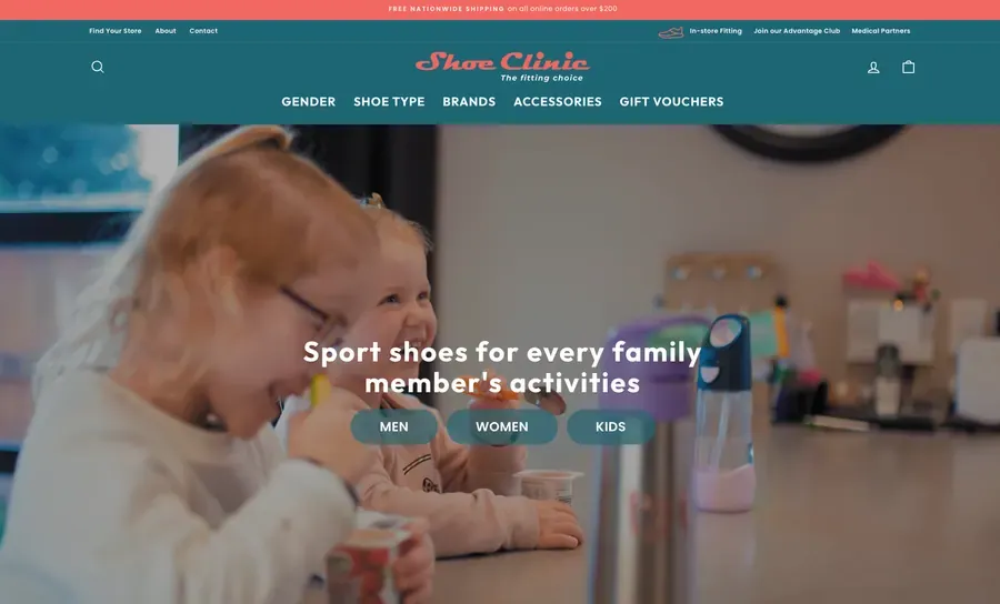 Shoe Clinic ecommerce website