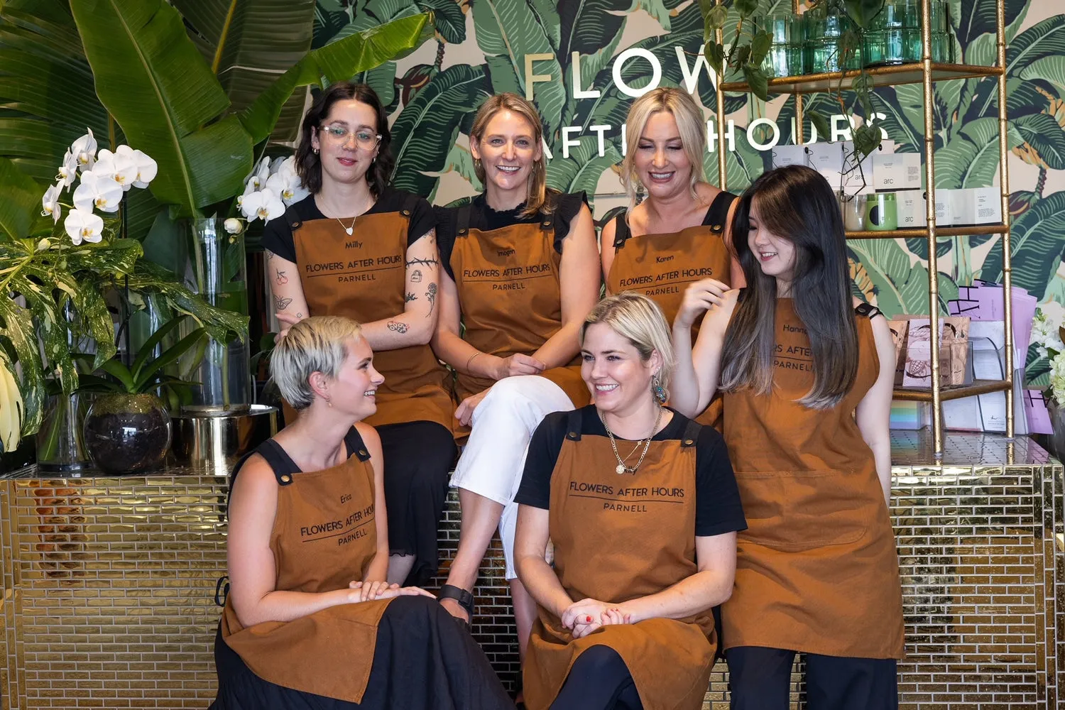 The Flowers After Hours team together in their flower shop