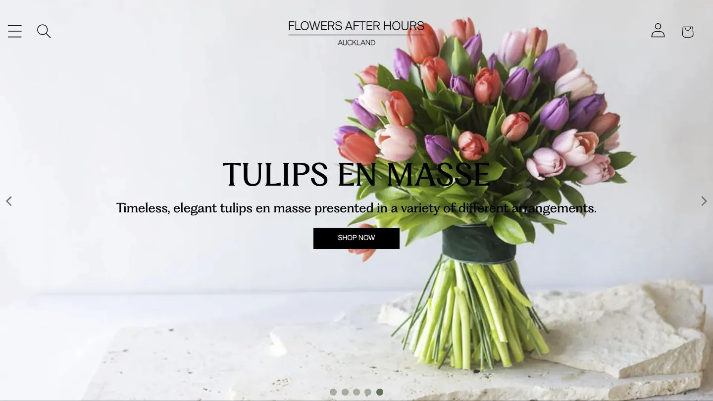 Flowers After Hours Shopify website built by Virtual Innovation