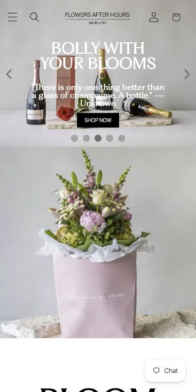 Flowers After Hours mobile website