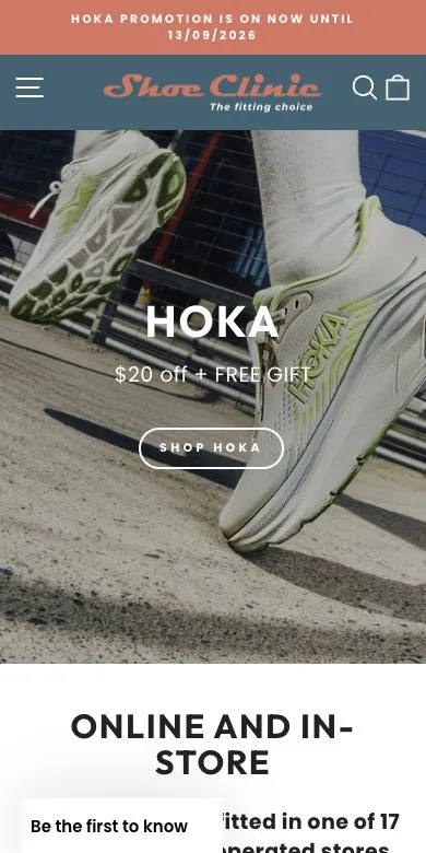 Shoe Clinic mobile website