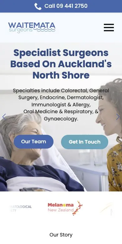 Waitemata Surgeons mobile website