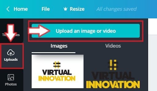 how to add image in canva