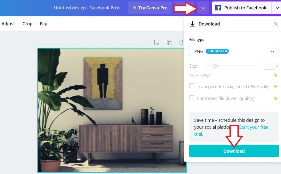 how to download an image in canva
