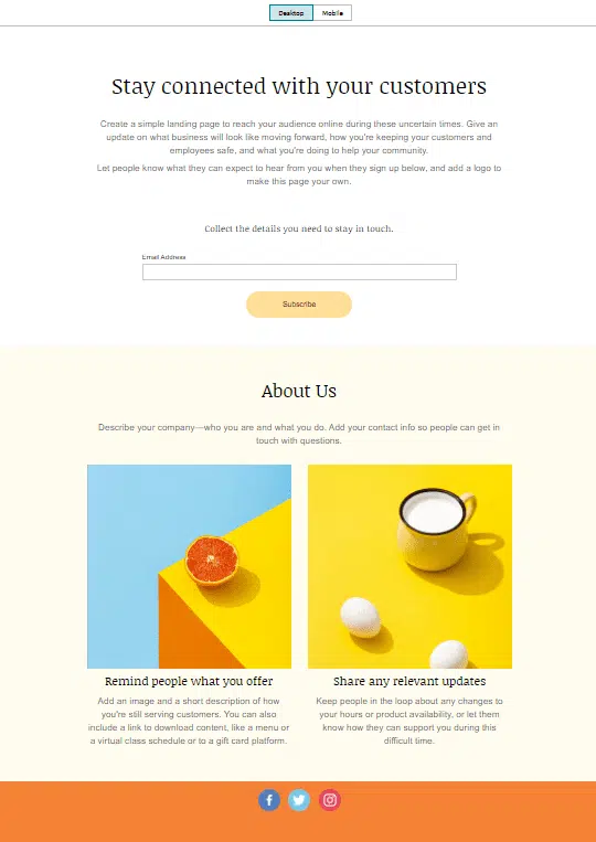 Create Landing Pages with Mailchimp