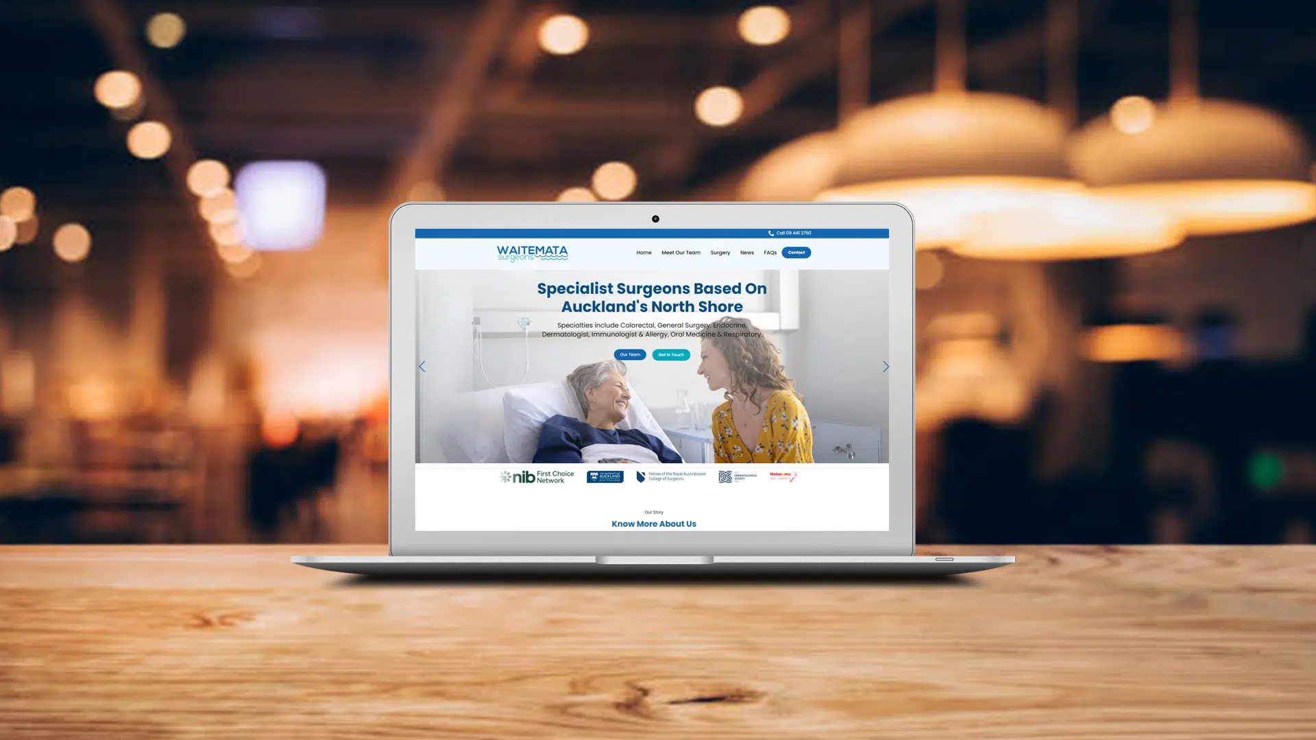 Clean medical website design for Waitemata Surgeons