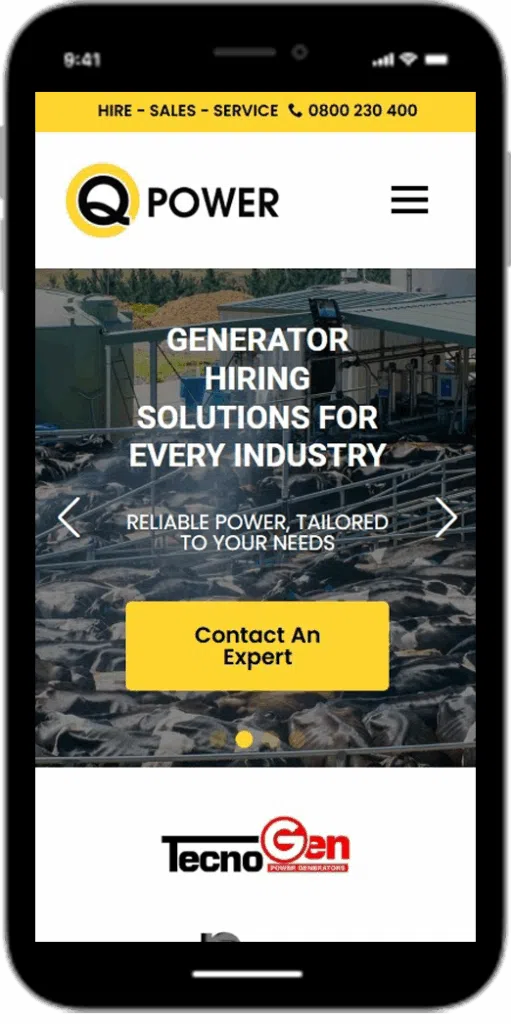 Mobile-friendly website layout designed for NZ businesses