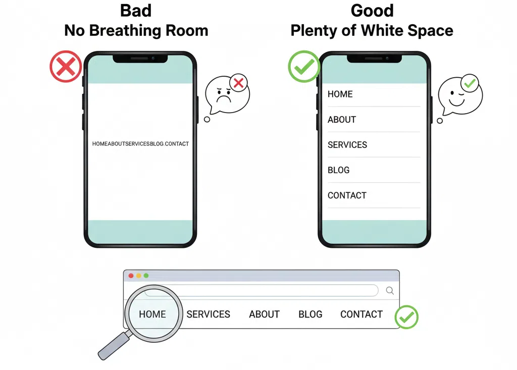 When Was the Last Time You Looked at Your Website Menu? 6 Web Design Image Clean website menu design using dividers and visual breaks to group links