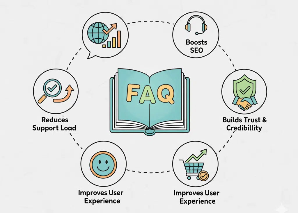 FAQs That Do More Than Answer Questions — They Build Trust 2 Web Design Image Example layout of an FAQ that Build Trust on a business website