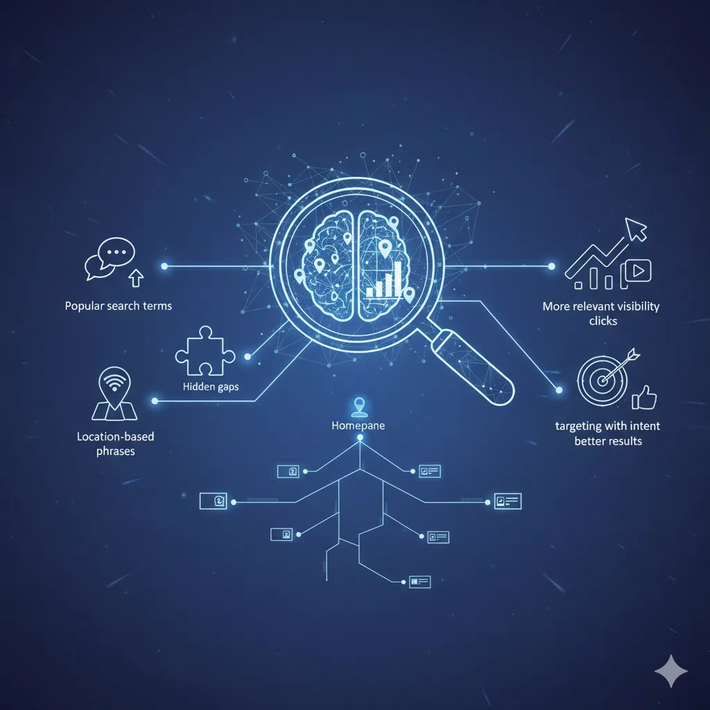 3 Smart Ways to Get Your Website Seen Using AI 1 Web Design Image AI tools helping businesses discover what people are searching for and improve website visibility