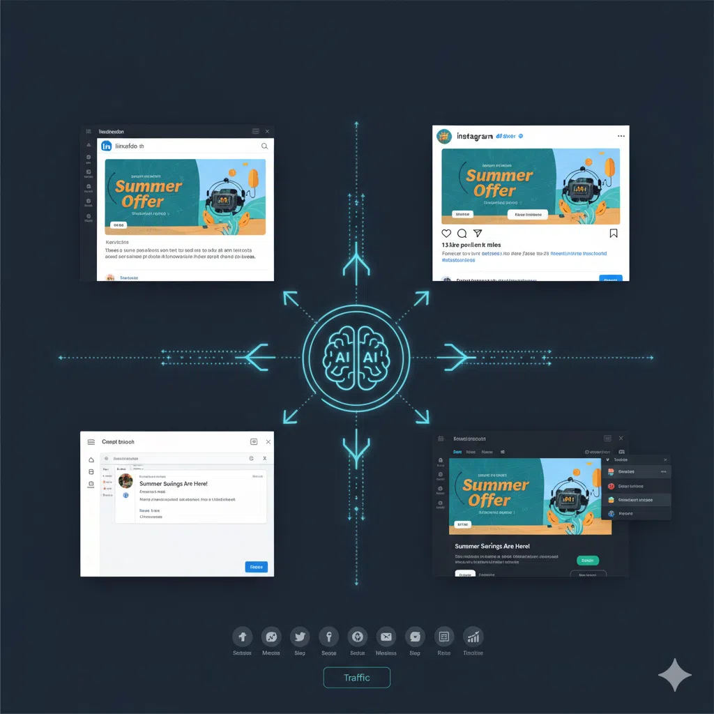 3 Smart Ways to Get Your Website Seen Using AI 3 Web Design Image Using AI to scale digital presence without increasing workload or burnou