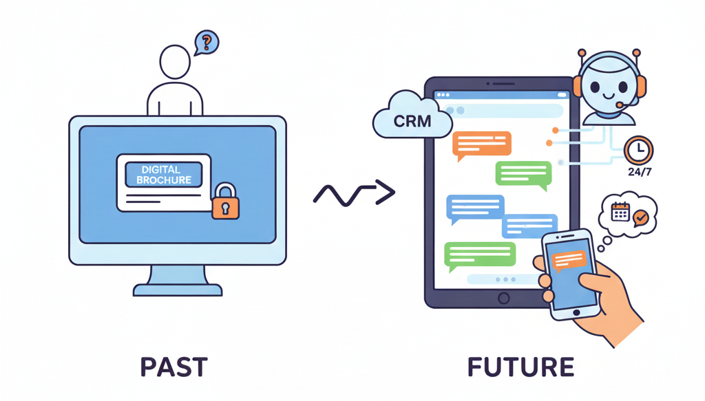 AI chat assistant on a modern website providing instant answers and CRM-connected support