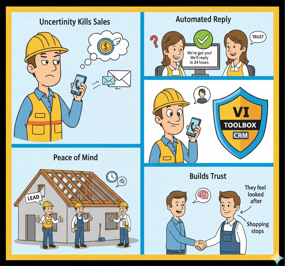 The Small Automation That Stops You Losing Leads (And Takes 15 Minutes to Set Up) 1 Web Design Image Importance of automated confirmation emails for customer trust and faster sales