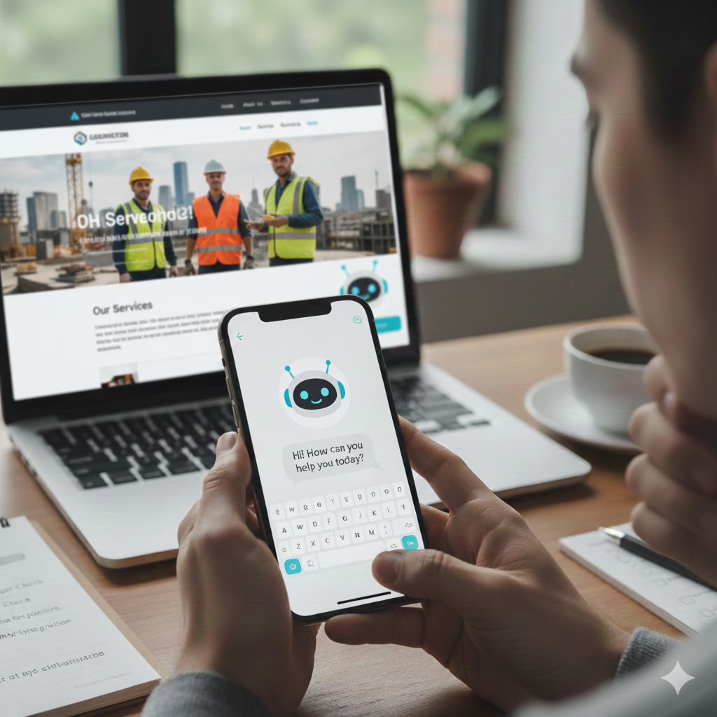 Behind-the-scenes website checks including chatbot testing, analytics tracking, and form submission emails