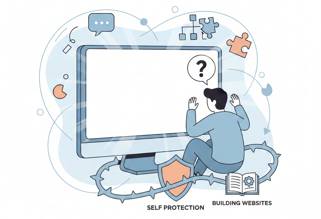 Web Design Image Blank page anxiety when business owners start planning a website