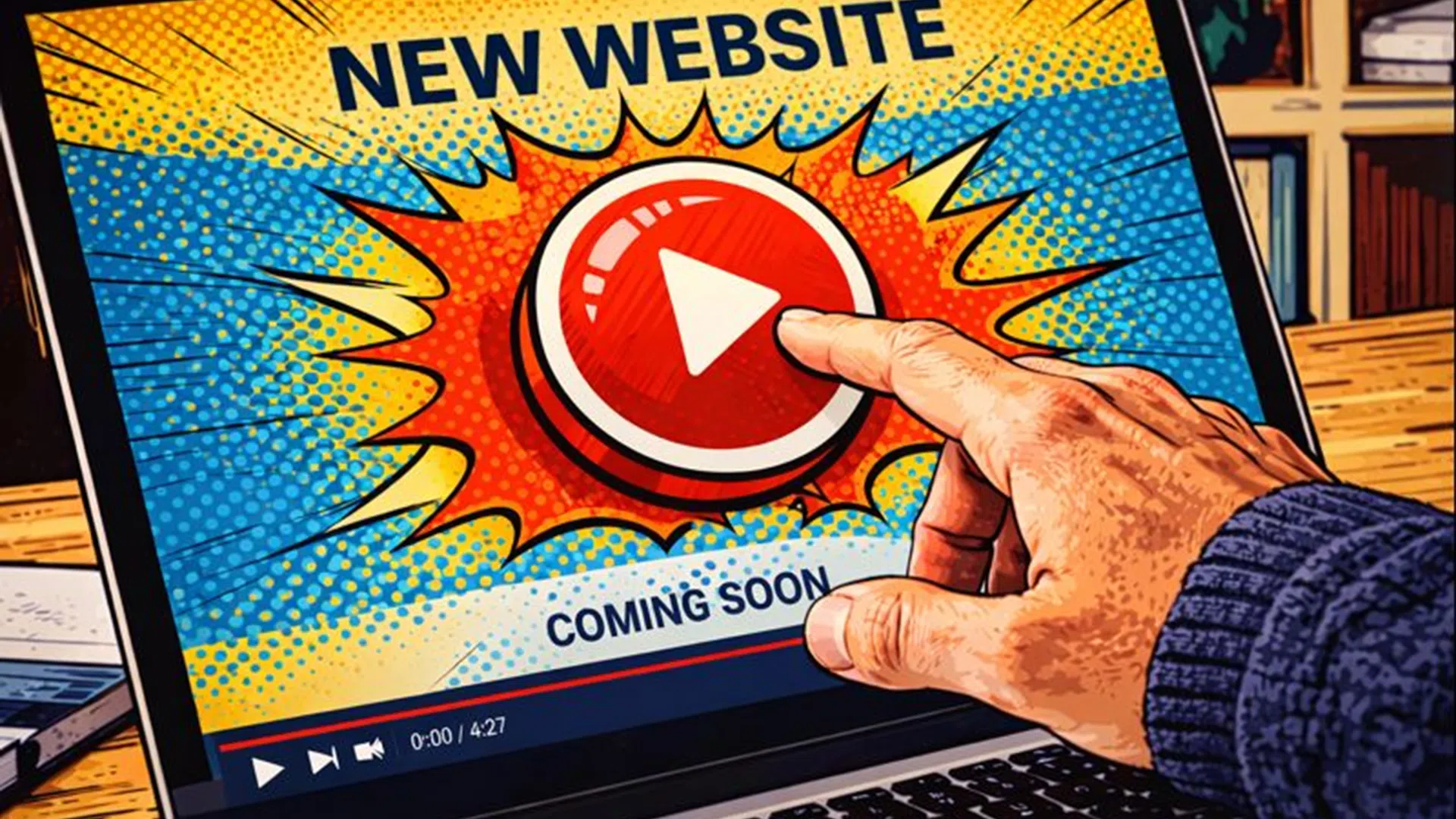 Business owner hesitating to launch a new website, highlighting common blockers that prevent action.