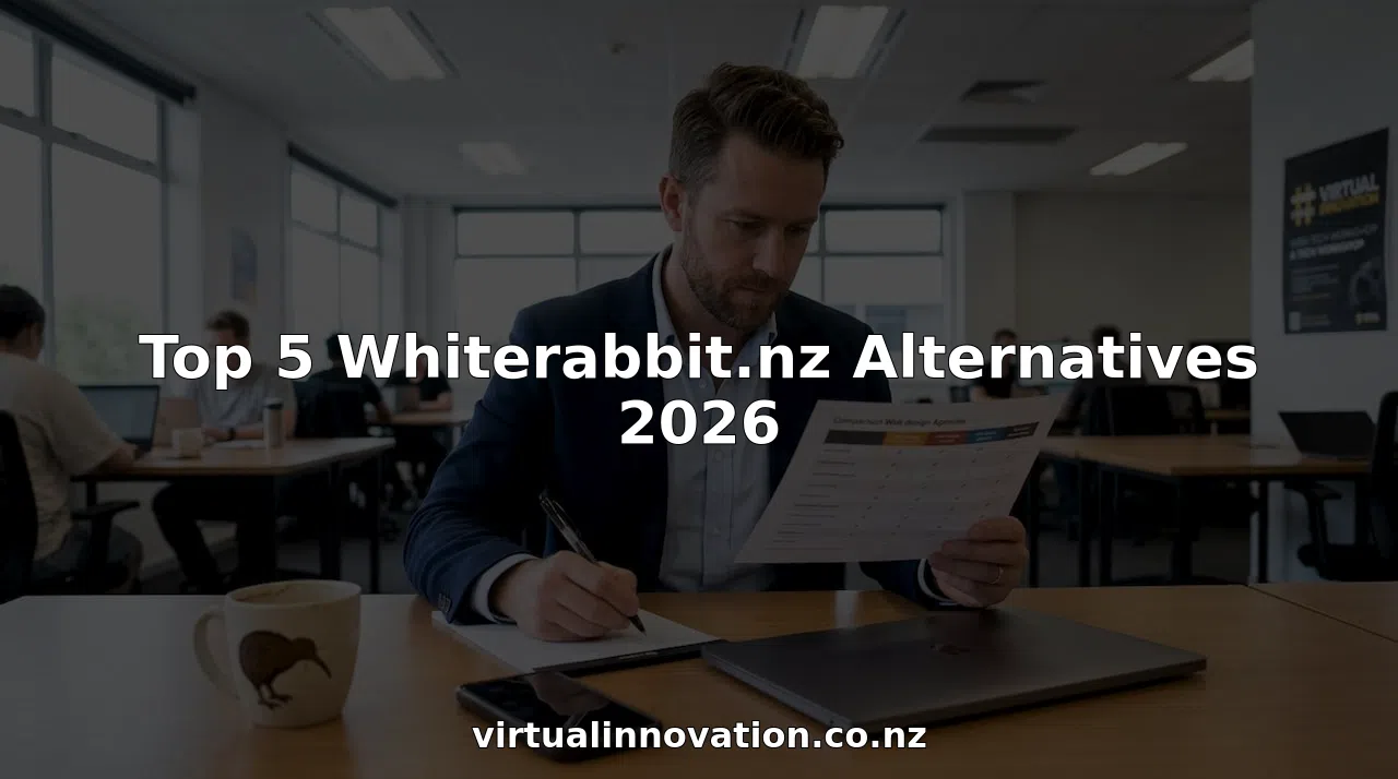 Business professional reviewing web agency comparison chart