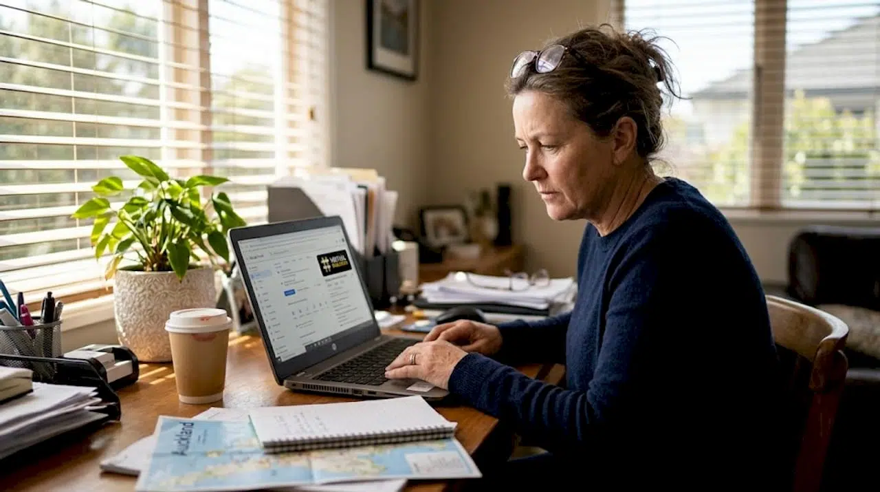 Auckland business owner updating online profile