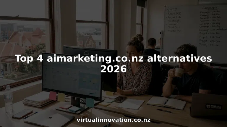 Marketer reviewing analytics in busy modern office